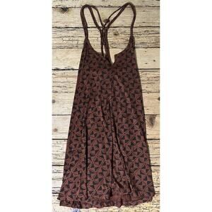 RVCA Women’s Size M Brown Geometric Print Sun Dress